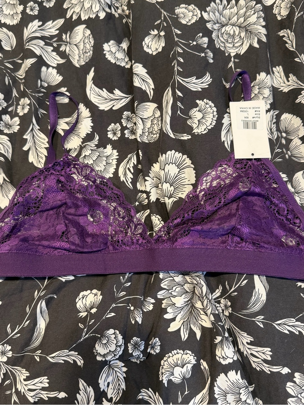 Popsi Lingerie Purple Lace Triangle Bralette